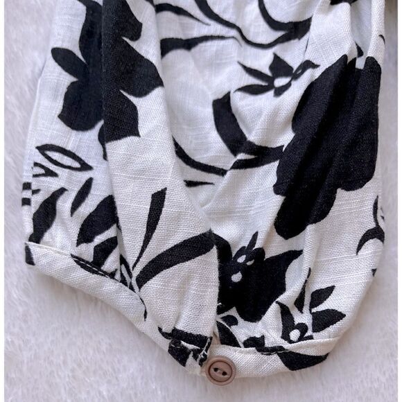 NWT Zara Blogger’s Favorite Linen Floral Gathered Short Puff Sleeves Midi Dress - Picture 15 of 16